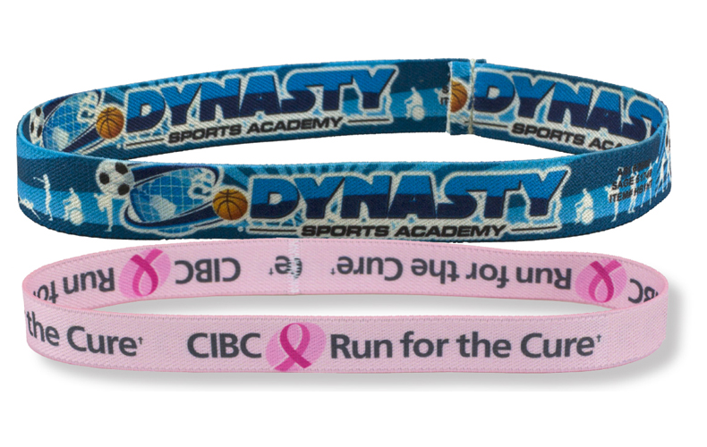 3/4" Stretchy Elastic Dye Sublimation Headbands - Full Color Process 3/4" Stretchy Elastic Dye Sublimation Headbands - Full Color Process